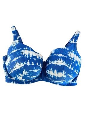 Cacique Bra Women's 40H LIghtly Lined Balconette Blue White Tie Dyed Cooling